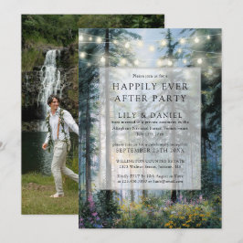 Convite Floresta de Luzes Felizes para Sempre Casamento Fo