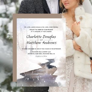 Convite Floresta de Neve - Casamento no inverno de Queda