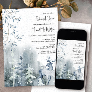 Convite Floresta de Neve de Inverno e Ensaios de Casamento