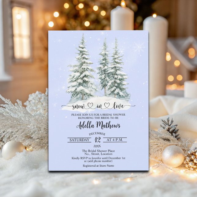 Convite Floresta de Pinho no Chá de panela Elegante de Nev (Criador carregado)