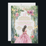 Convite Floresta de Vestido Princesa Rosa Espanhola 15 Año<br><div class="desc">EDITABLE espanhola Blush Pink Princesa Rosa Floresta de Vestido 15 Años Convite Elegante Pink Dress Floral Princesa Dourada Mis Quince Convite Quinceañera 15 Anos,  16º aniversário Dourada Borboleta</div>