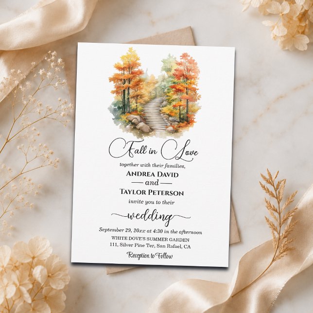 Convite Floresta do Amor no Casamento de Outono (Criador carregado)