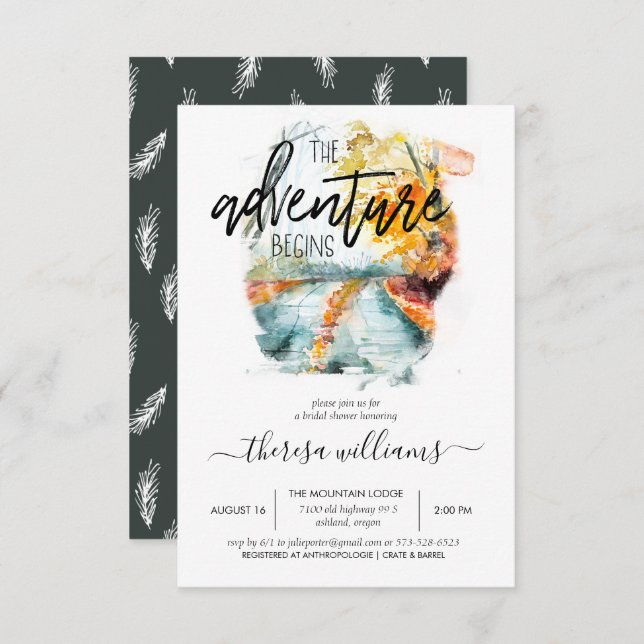 Convite Floresta do outono russo | CHÁ DE PANELA (Frente/Verso)