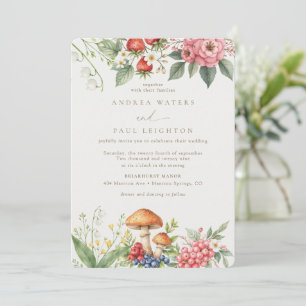 Convite Floresta Elegante Casamento Botânico da Floresta
