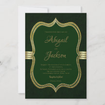 Floresta Elegante Verde e Casamento Dourado