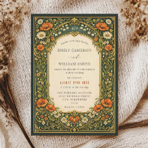 Floresta Encantada Casamento Vintage Art Nouveau