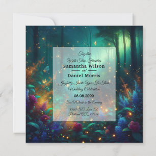 Convite Floresta Encantada de Casamento de Joias Radiantes