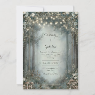 Convite Floresta Encantada de Madeira Bosque Casamento em 