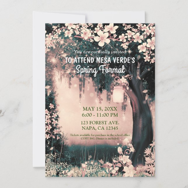 Convite Floresta Encantada de Madeira Fantasia Baile Notur (Frente)