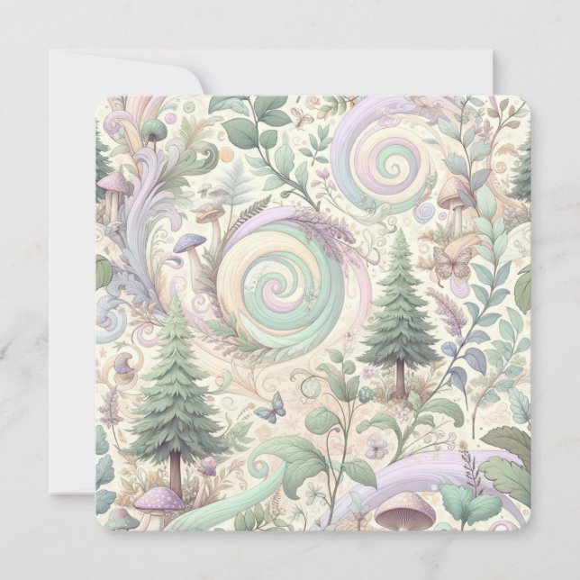 Convite Floresta Encantada de Pastel: Uma Fantasia de Cott (Frente)