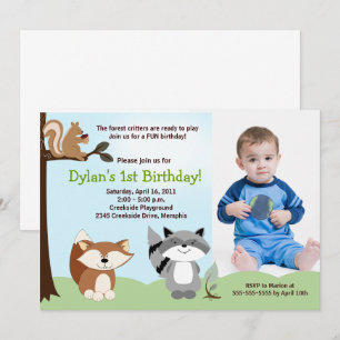 Convite Floresta Encantada *FOTO* Aniversário 5 x 7
