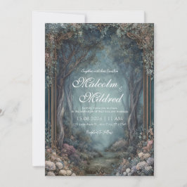 Convite Floresta Encantada Ornamentada a Ouro Casamento Fl