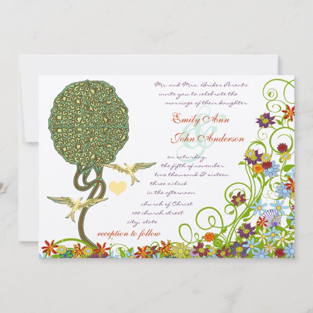Convite Floresta Encantada Patchwork Floral Conto de Fadas (Frente)