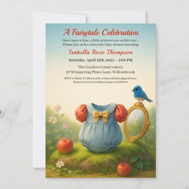 Convite Floresta Encantada Princesa Baby Shower Conto de F (Frente)