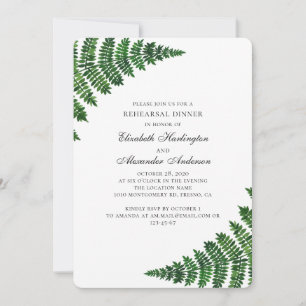 Convite Floresta fern. Janto de ensaio de casamento em Woo