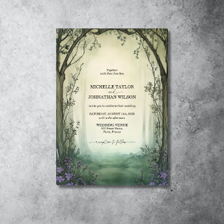 Convite Floresta Floral Victoriana Elegante Vintage
