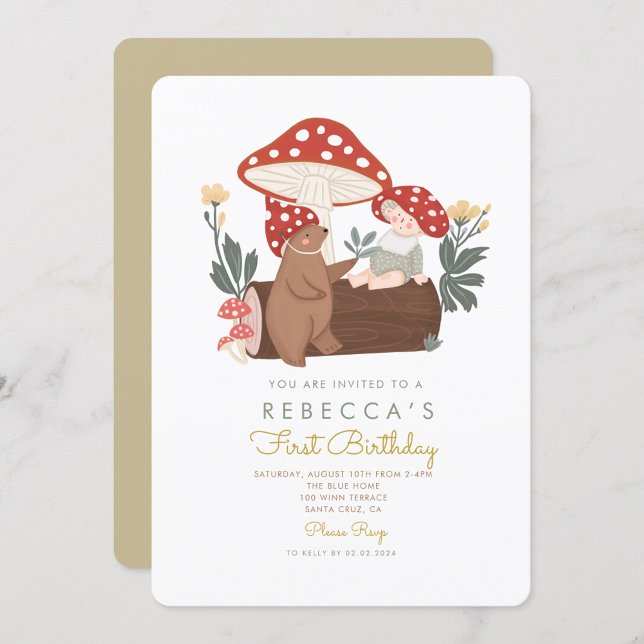 Convite Floresta Floresta Florestal de Cogumelos Primeiro  (Criador carregado)
