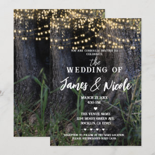 Convite Floresta Mágica da Árvore Fada Luzes de Cintilação