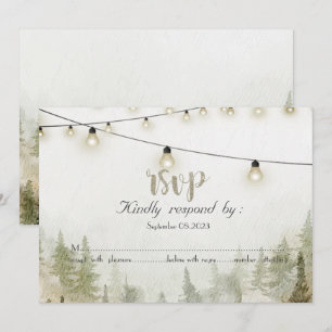 Convite Floresta,Mata,Pinos,Luzes RSVP