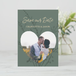 Convite Floresta Moderno Foto Quadro Salvar Data     