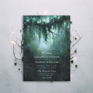 Convite Floresta Moody Greenery Encantado Casamento Azul E