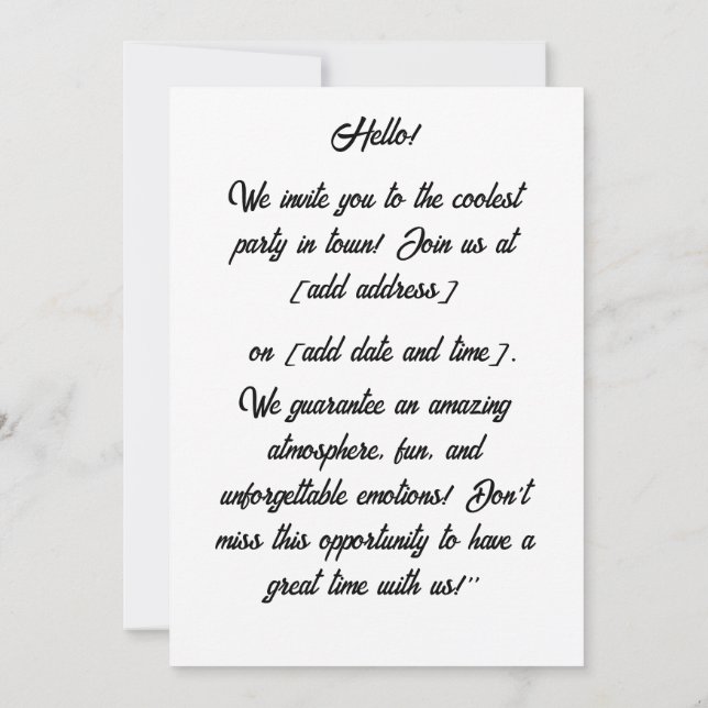 Convite Floresta Raposa bordada. As raposas são a prova de (Verso)