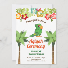 Convite Floresta Selvagem Tropical Papagaio Aqiqah