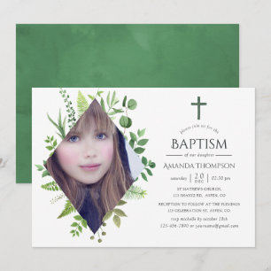 Convite Floresta Selvagem Vegetação Batismo ou Baptizado