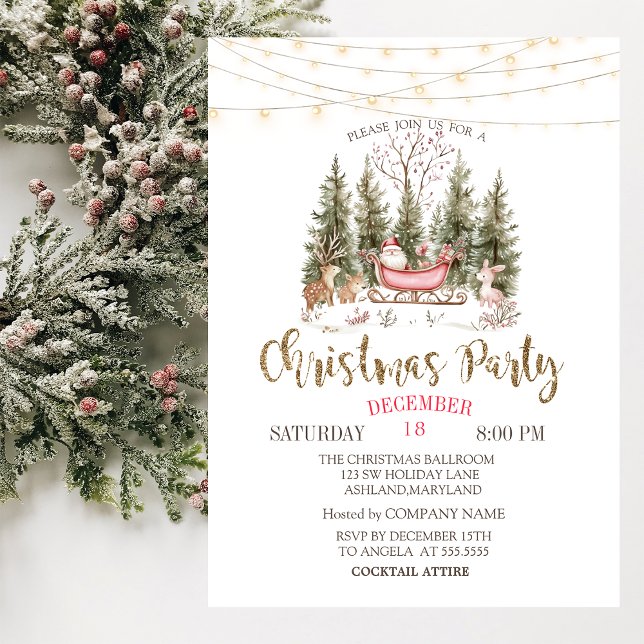 Convite Floresta, Sleigh, Dourada Companhia de Natal (Criador carregado)