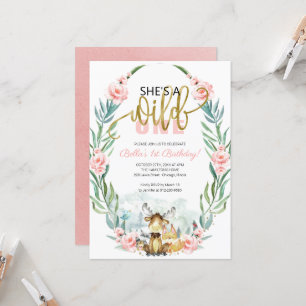 Convite Floresta Verde Ela É Uma Selvagem Primeiro Anivers