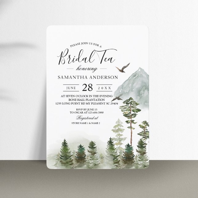 Convite Floresta Verde Moderna | Árvores Aquáticas (Criador carregado)