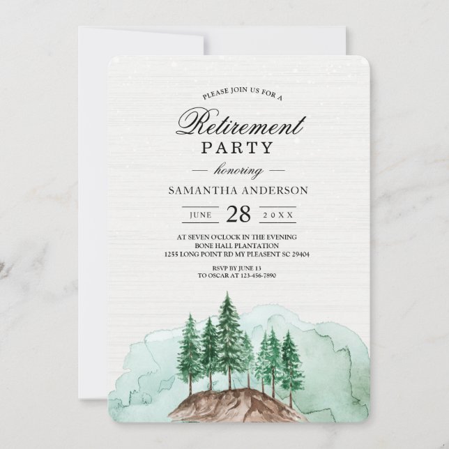 Convite Floresta Verde Natureza Água Moderna de In (Frente)