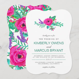 Convite Florestal Fresco de Casamento / Volta Flor