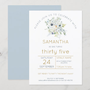 Convite Florestas brancas Eucalyptus 35 Festa de aniversá