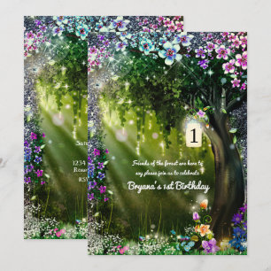 Convite Florestas de Floresta Fantasia Encantada de Flores