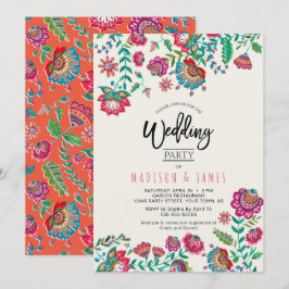 Convite Florestas de Laranja Brilhante Casamento floral