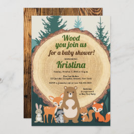 Convite Florestas de Madeira Chá de fraldas de madeira ver