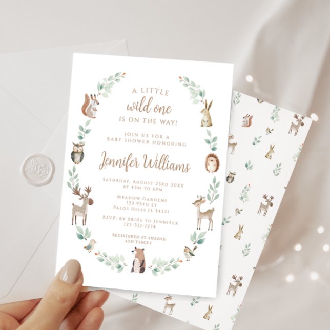 Convite Florestas florestais de floresta verde chá bebê (Criador carregado)