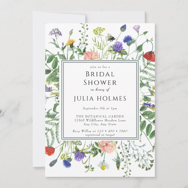 Convite Florestas Selvagens | Bebês Floral | CHÁ DE PANELA (Frente)