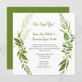 Convite Florestas Selvagens Botânicas Apenas Recepção Rúst