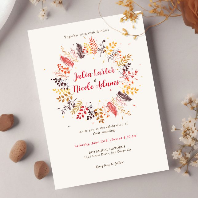 Convite Florestas Selvagens Florestais Fern Cogumelos Folh (Criador carregado)