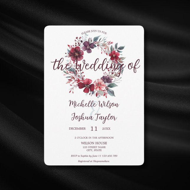 Convite Flórida floral simples e moderna de inverno (Criador carregado)