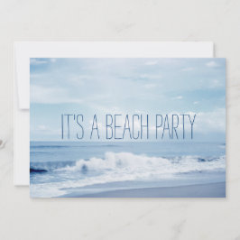 Convite Florida Retro Blue Ocean Beach Party