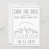 Florida Wedding | Skyline Estilizado Salvar a Data
