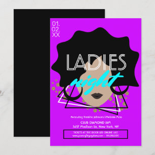Convite Flourescent Night Club Ladies Promocional Flyer