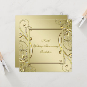 Convite Flourish Gold 50º Aniversário de Casamento