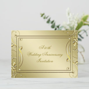 Convite Flourish Gold Aniversário de 50 anos de Casamento