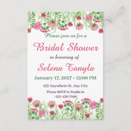 Convite  Flower Bridal Shower Invitation Card