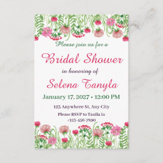 Convite  Flower Bridal Shower Invitation Card