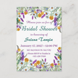 Convite   Flower Bridal Shower Invitation Card